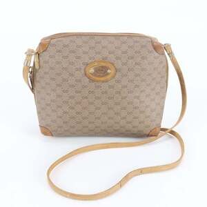 Vintage Old Gucci Micro GG Leather Shoulder Bag, Crossbody, Brown, Women's